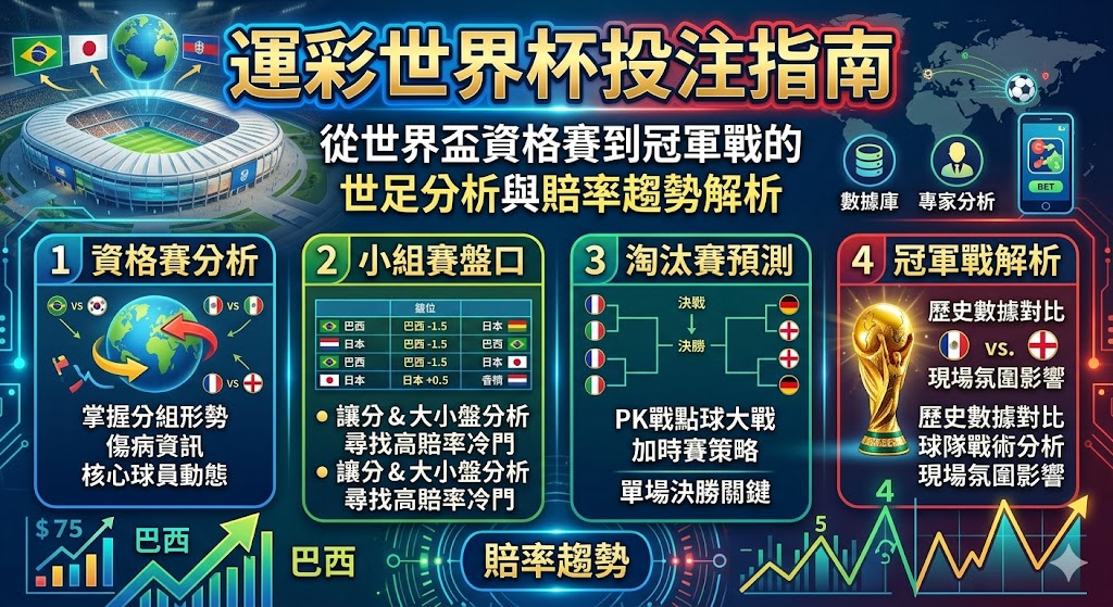 運彩世界杯投注指南｜從世界盃資格賽到冠軍戰的世足分析與賠率趨勢解析