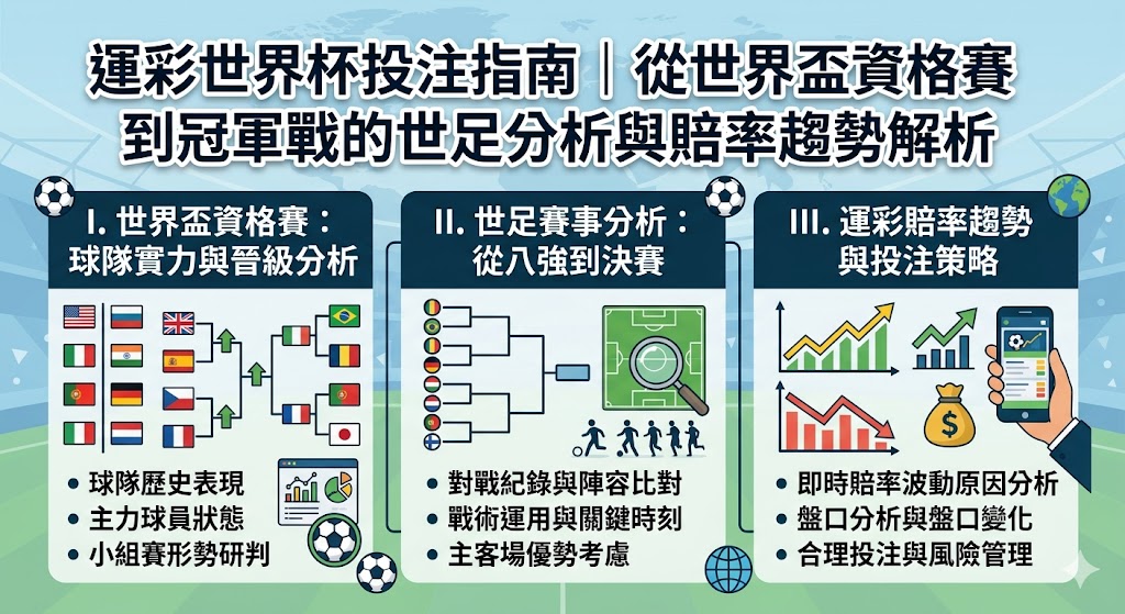 運彩世界杯投注指南｜從世界盃資格賽到冠軍戰的世足分析與賠率趨勢解析